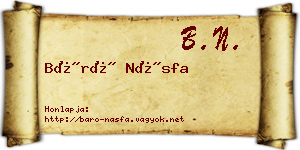 Báró Násfa névjegykártya