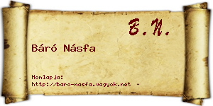 Báró Násfa névjegykártya
